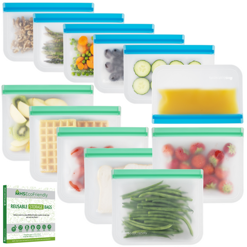 Reusable Food Storage Bags - 12 Pack